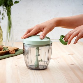 Tocator manual Rosberg R51215B, 900 ml, 2 lame, Verde/Transparent