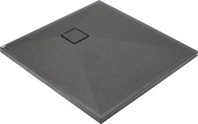 Cadita de dus patrata Deante Correo din granit antracit 80x80 cm