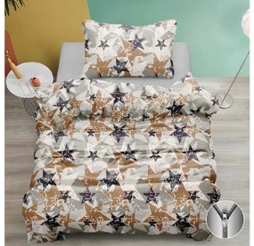 Lenjerie de pat din bumbac BROWN STARS alb Dimensiune lenjerie de pat: 70 x 90 cm | 140 x 200 cm