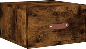 vidaXL Noptieră de perete, stejar afumat, 35x35x20 cm