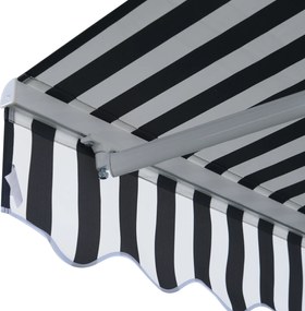 Outsunny Markiză cu braț articulat - Protecție solară cu manivelă 3,5 x 2,5 m Gri+Alb Aluminiu Poliester | Aosom Romania