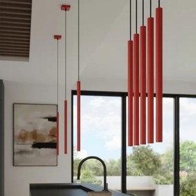 Sollux SL.2141 - Lustră suspendată PASTELO pe cablu 1xG9/8W/230V roșie