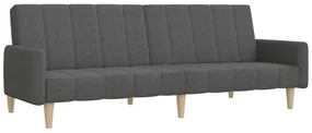 337356 vidaXL Canapea extensibilă cu 2 locuri, gri închis, țesătură