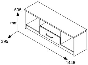 Comoda TV Olympus Stejar 144x39x50 cm