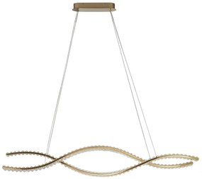 Lustra LED CCT suspendata cu telecomanda SPARK WAVES 120 auriu