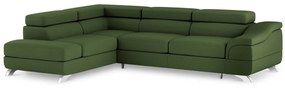 Coltar extensibil Onyx, colt pe partea stanga cu tapiterie din tesatura structurala, verde