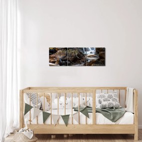Tablou cu râul pietros (cu ceas) (90x30 cm)