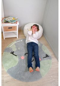 Covor pentru copii albastru lavabil/țesut manual din bumbac ø100 cm Big Big World – Lorena Canals