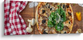 Tablou cu pizza (cu ceas) (90x30 cm)