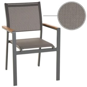 Scaun metalic stivuibil de grădină, antracit