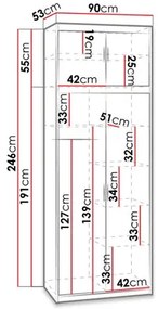 Dulap de haine cu suprastructură Malunas 2D (Stejar sonoma) . 1105682