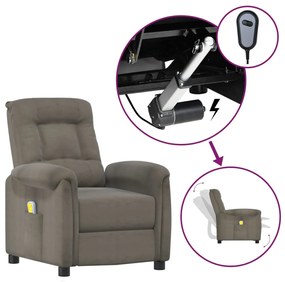 3093314 vidaXL Fotoliu de masaj cu ridicare, gri închis, textil microfibră