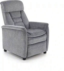 Fotoliu recliner JORDAN, gri/negru, stofa/plastic, 71x85/155x79/106 cm