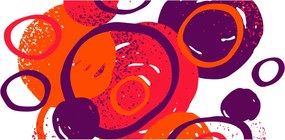 Tablou - Motiv cercuri în culori calde (120x50 cm)