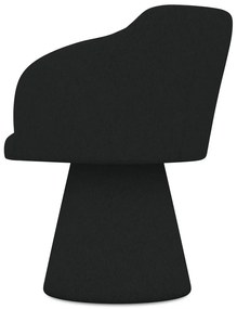 Scaun de sufragerie negru tapițat Kanoa – Makamii