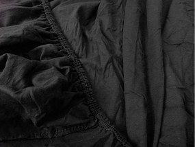 Cearsaf Jersey cu elastic 180 x 200 cm negru