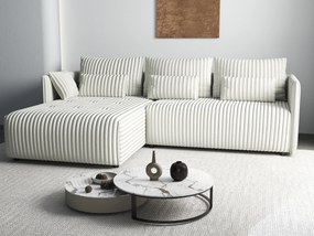 Colțar extensibil dumonde cu ladă de depozitare si sezut confortabil din spuma high-density, Malta Ambience White 235x185 cm