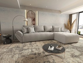 Colțar extensibil dumonde cu ladă de depozitare si sezut confortabil din spuma high-density, Berlin XL Euphoria Dove 350x185 cm II