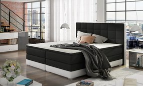 Pat boxspring, tapitat, 140x200 cm, Damaso, Eltap (Culoare: Bordeaux / Negru)