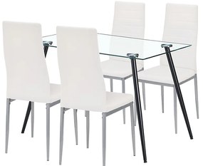 Set de sufragerie Nash 4+1 alb-gri