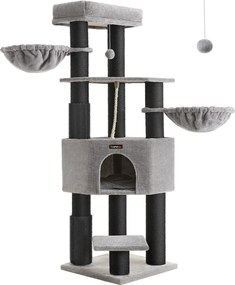 Copac pentru pisici ONYX, 50x50x160cm, gri/negru Feandrea