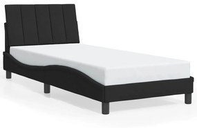 3213759 vidaXL Cadru de pat cu lumini LED, negru, 90x200 cm, catifea