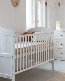 Patut din lemn masiv, transformabil pentru bebe si junior, Hampton + Saltea Cocos 140 x 70 cm