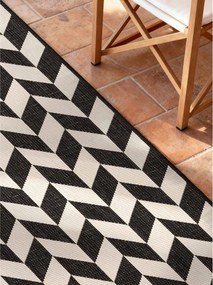 Covor tip traversă pentru interior și exterior negru/crem 80x200 cm Haringey Terrick – Ted Baker