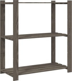 vidaXL Suport de depozitare 3 niveluri gri 80x38x90 cm lemn masiv pin