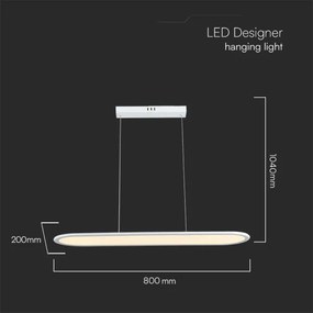 Lustră LED pe cablu LED/24W/230V 3000K alb