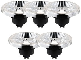 Set de 5 becuri LED inteligente GU10, reglabile, AR111 10W 800 lm 2200 - 6500K