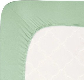 decoDoma Cearșaf elastic jersey cu elastan verde 90 x 200 cm