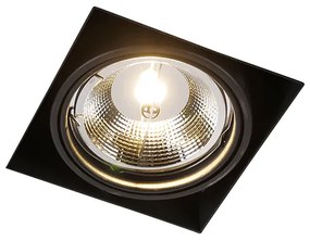 Spot integrat negru GU10 AR111 fără rama - Oneon