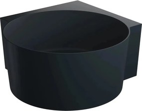 Cada pe colt asimetrica Omnires Ovo M+ compozit negru lava mat 120x120 cm