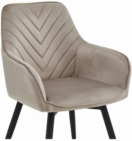 Scaun de sufragerie rotativ NANA360 VELVET, bej