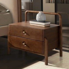 Noptiera LUX din lemn furniruit Walnut