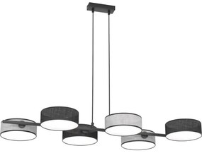 Lustră pe cablu DRUMZ 6xE14/10W/230V negru/gri