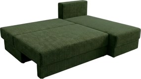 Coltar extensibil de colt TAVERO SLIM, verde inchis, reversibil, 201x140 cm
