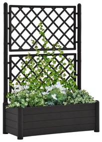 Jardiniera de gradina cu spalier, antracit, 100x43x142, PP 1, Antracit, 100 x 43 x 142 cm