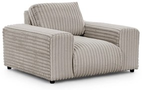 Fotoliu gri deschis cu tapițerie din catifea reiată Justin – Ropez