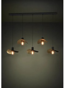 Lustră pe cablu Eglo 390396 SACEDA 5xE27/40W/230V negru/auriu