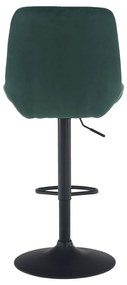 Scaun de bar, material textil Velvet verde inchis, CHIRO NEW