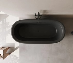 Cada acril freestanding Ava, Negru, 170 cm, 5001