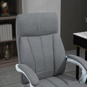 Vinsetto Scaun de birou, Scaun rotativ, spătar reglabil, înălțime reglabilă, până la 120 kg, aspect de in, Gri | Aosom Romania