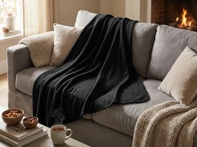 Patura din fleece FLEORA, neagra Dimensiune: 180 x 200 cm