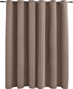 vidaXL Draperie opacă cu inele metalice, gri taupe, 290 x 245 cm