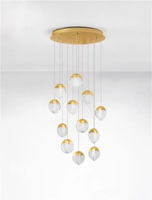 Lustra cu 12 pendule LED ALICIA auriu