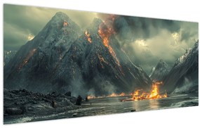 Tablou - Erupție vulcanică (120x50 cm)