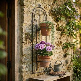 Suport metalic 2 ghivece 69x19 cm