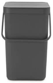 Cos de gunoi colectare selectiva Brabantia Sort&Go 1003237, 25 L, Maner, Montabil pe perete, Gri inchis